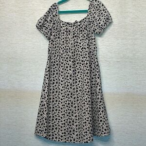 Black and white floral dress